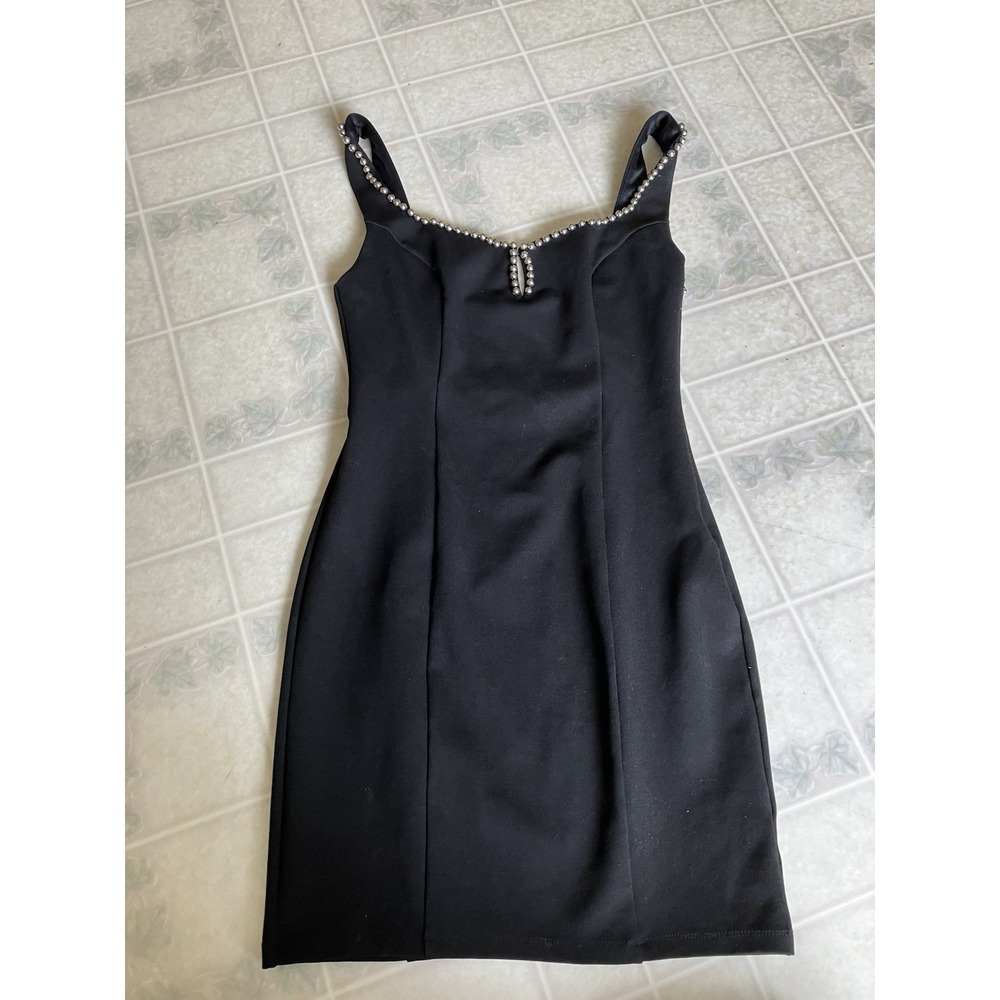 ASTR the label Sleeveless Metal Ball Embellished Dress ACDR100073 Black Small